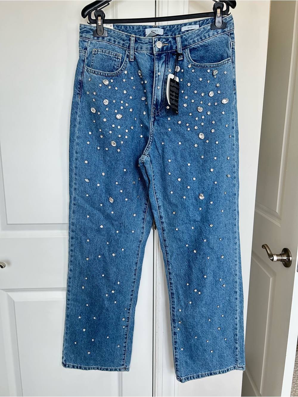 Forever 21 Women’s Rhinestone Blue Jeans
